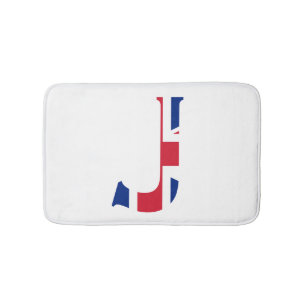J Monogram overlaid on Union Jack Flag bmcnt Bath Mat