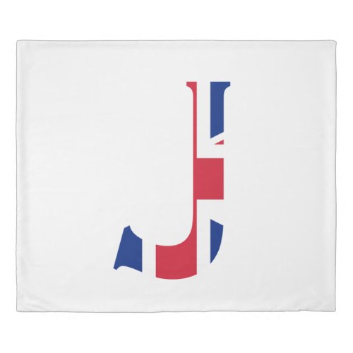 J Monogram overlaid on Union Jack Flag kccnt Duvet Cover
