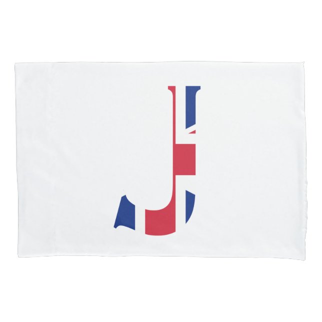 J Monogram overlaid on Union Jack Flag pccnt Pillow Case (Front)