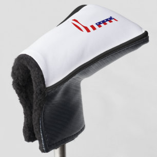 J Monogram overlaid on USA Flag pccnt Golf Head Cover