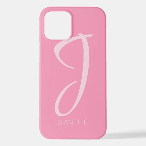 J Monogram Personalized Pink iPhone Case