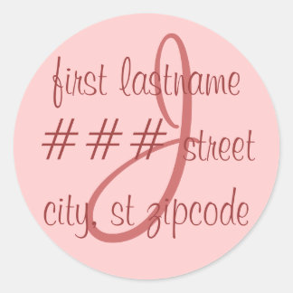 "J" monogram return address label - personalize