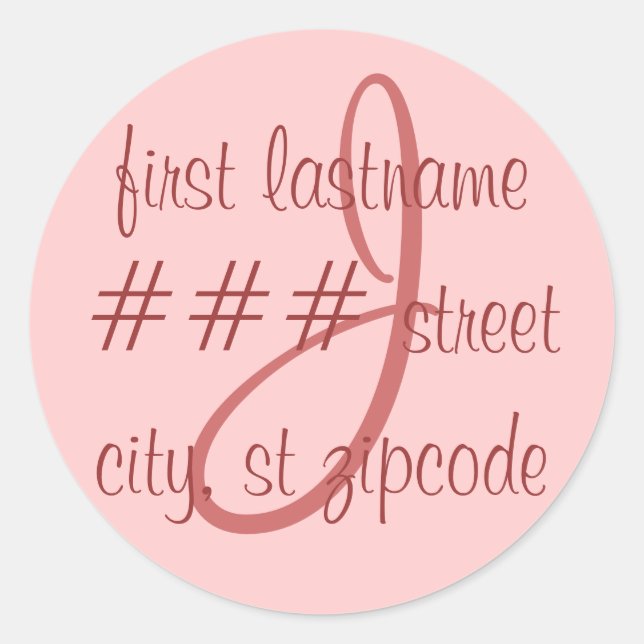 "J" monogram return address label - personalize (Front)