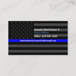 J. O. II Thin Blue Line American Flag Contact Business Card