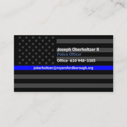 J O II Thin Blue Line American Flag Contact Business Card