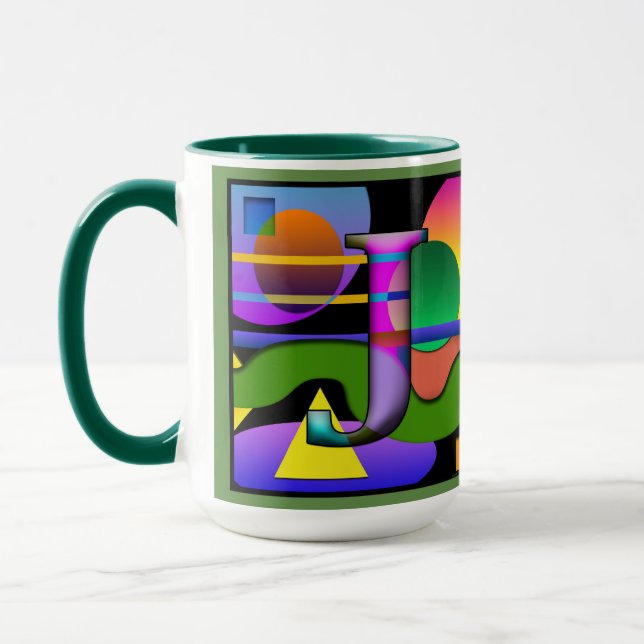 J O Monogramed, Initialed Coffee Mug (Left)