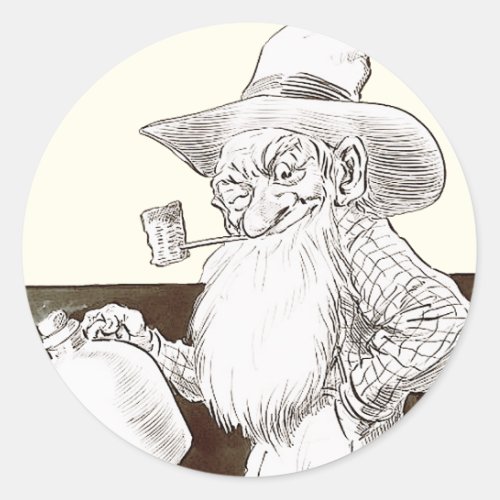 J P Bernard Moonshiner Sepia Classic Round Sticker