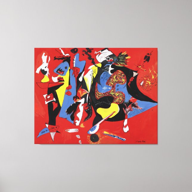 J. P. - RED and BLUE  - 1946 - Abstract  - Canvas Print (Front)