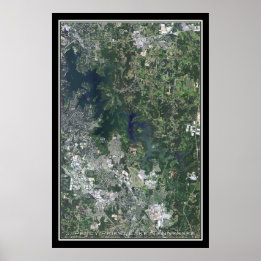 J Percy Priest Lake Tennessee Satellite Poster Map