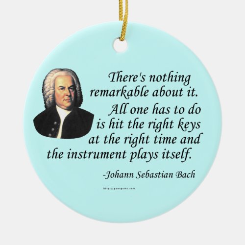 JS Bach on Playing Ceramic Ornament