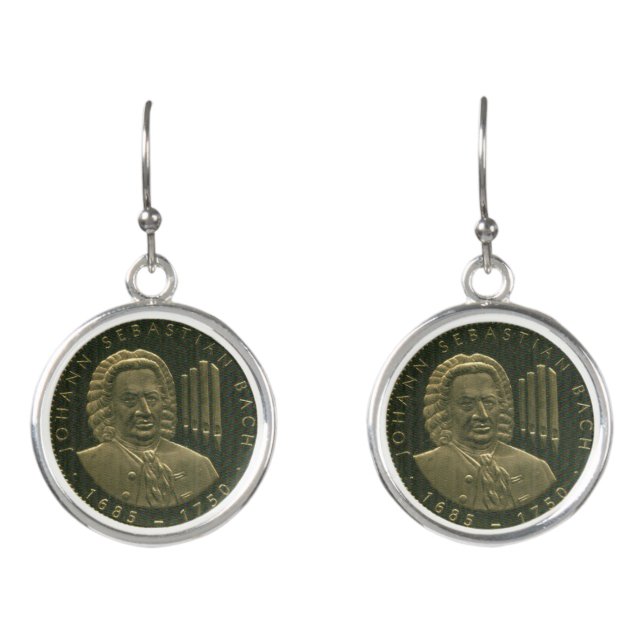 J. S. Bach Organist Commemorative  Earrings (Front)