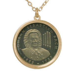 J. S. Bach Organist Commemorative Gold Plated Necklace