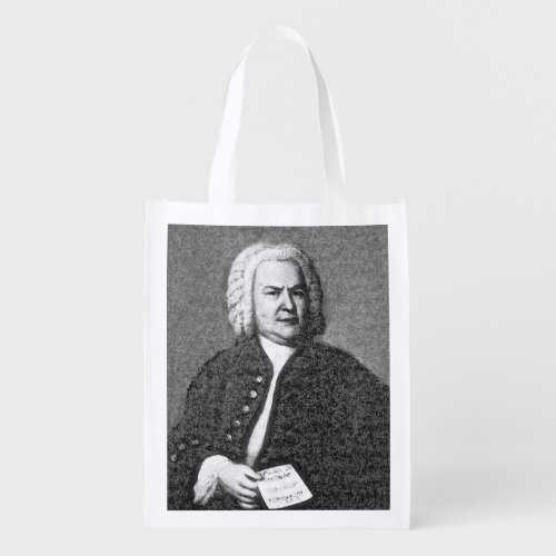 JS Bach Portrait   Grocery Bag