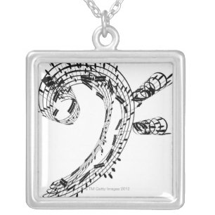 J.S.Bach's Cello Suite Silver Plated Necklace