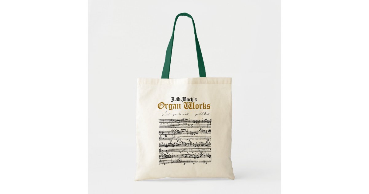 Organist Funny Tote Bag Black White Beige Shopping Cotton 