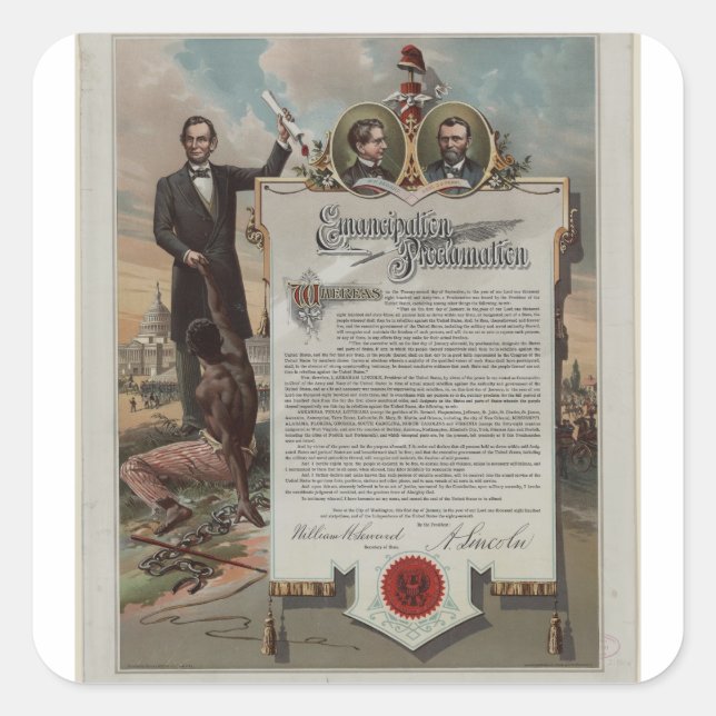 J. S. Smith & Co. copy Emancipation Proclamation Square Sticker (Front)