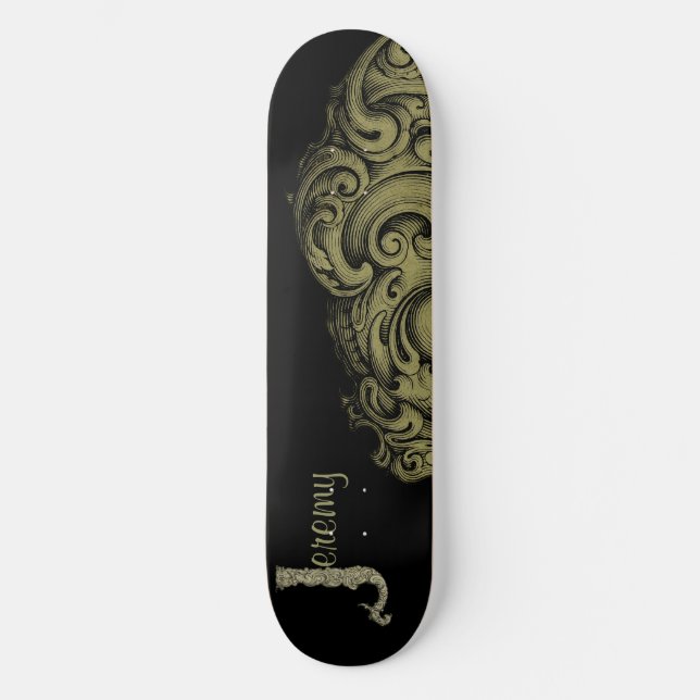 J - The Falck Alphabet (Golden) Skateboard Deck (Front)