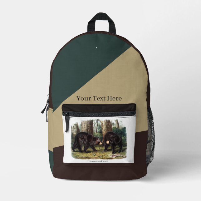 J.W. Audubon - Ursus Americanus Black Bear Printed Backpack (Front)