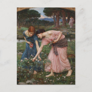 J.W. Waterhouse Gather Ye Rosebuds Postcard