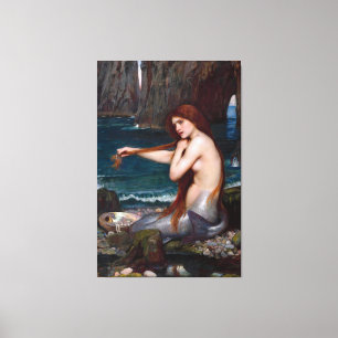J. WATERHOUSE - A MERMAID - 1900 - Pre-Raphaelites Canvas Print