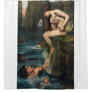 J. WATERHOUSE - THE SIREN - 1900 - Pre-Raphaelites Shower Curtain