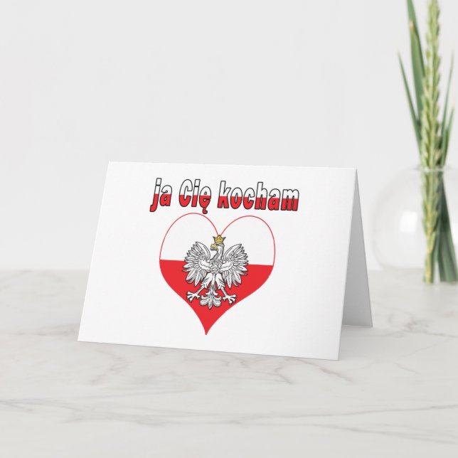 ja Cie kocham Eagle Heart Holiday Card (Front)