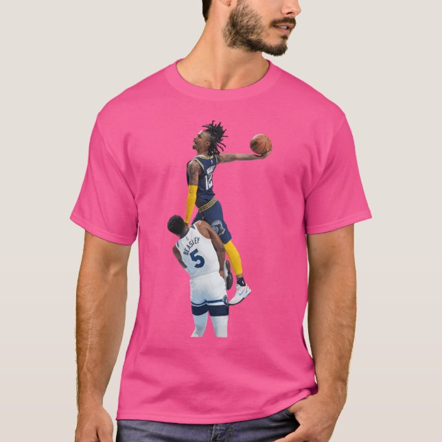 Ja Morant Posterized Dunk On Malik Beasley T-Shirt (Front)