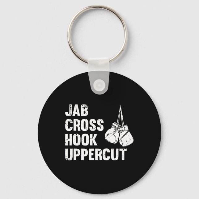 Jab Cross Hook Uppercut Boxing Fighting Technique  Keychain (Front)