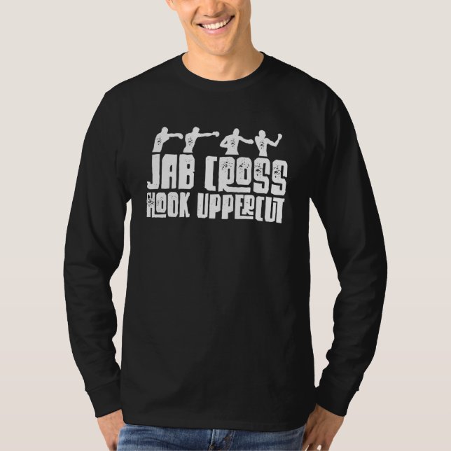 Jab Cross Hook Uppercut Boxing Gloves Boxer T-Shirt (Front)