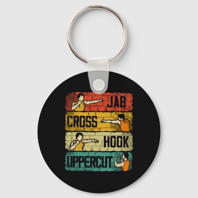 Jab Cross Hook Uppercut Boxing  Keychain (Front)