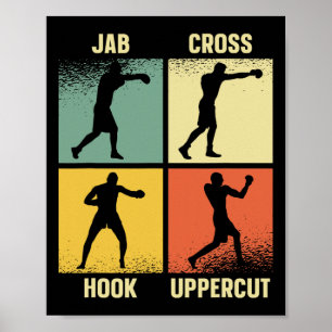 Jab Cross Hook Uppercut – Boxing Moves Graphic Gri Poster