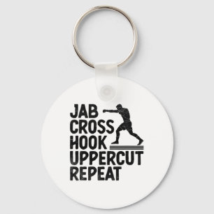 Jab Cross Hook Uppercut Repeat Boxer Sports Athlet Keychain