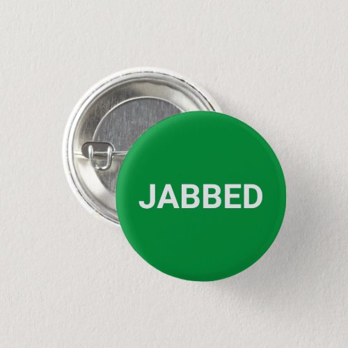 Jabbed green white Vaccinated pin button