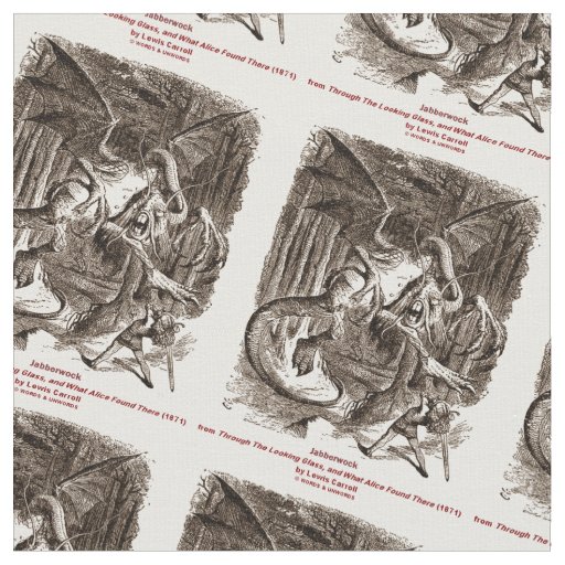 Jabberwock by Lewis Carroll Through Looking Glass Fabric