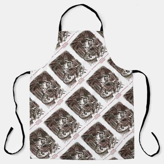 Jabberwock Through The Looking Glass John Tenniel Apron (Front)