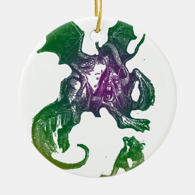Jabberwocky and Alice Ceramic Ornament (Front)