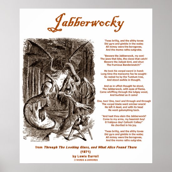 Jabberwocky (Lewis Carroll Through Looking Glass) Poster