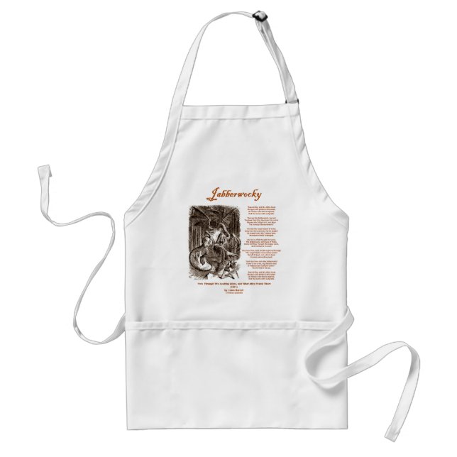 Jabberwocky Poem by Lewis Carroll (Black Adder) Adult Apron (Front)