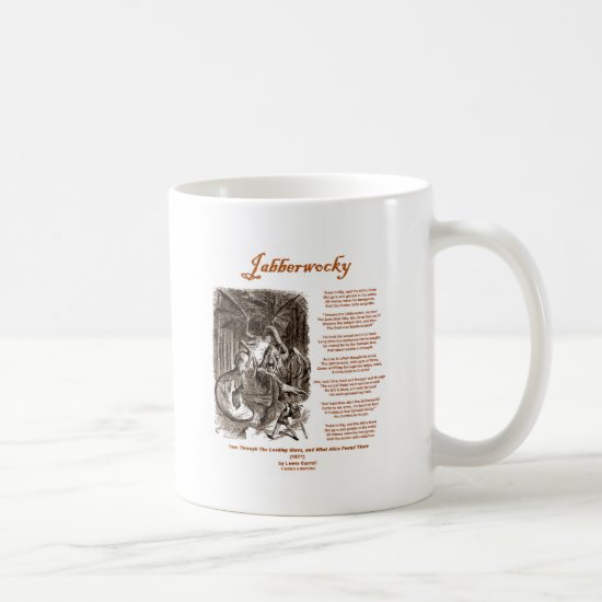 Jabberwocky Poem by Lewis Carroll (Black Adder) Coffee Mug