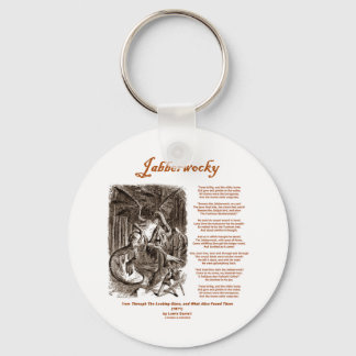 Jabberwocky Poem by Lewis Carroll (Black Adder) Keychain