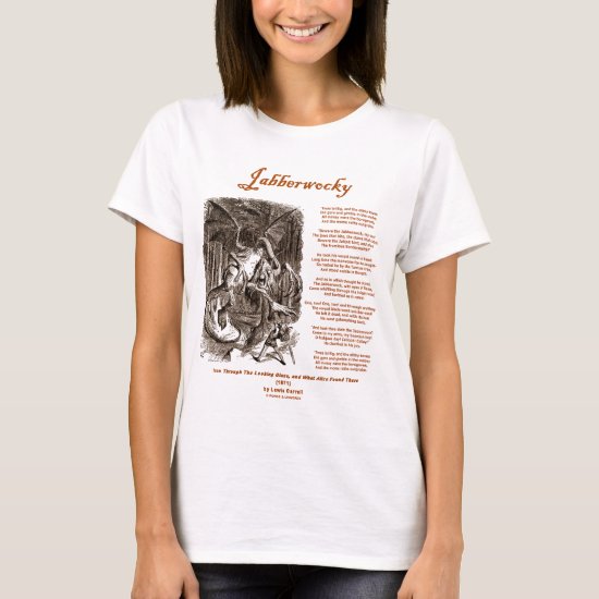 Jabberwocky Poem by Lewis Carroll (Black Adder) T-Shirt