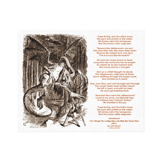 Jabberwocky Poem by Lewis Carroll Canvas Print