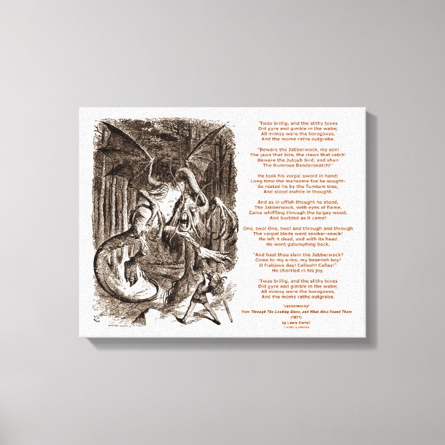 Jabberwocky Poem by Lewis Carroll Canvas Print (Front)