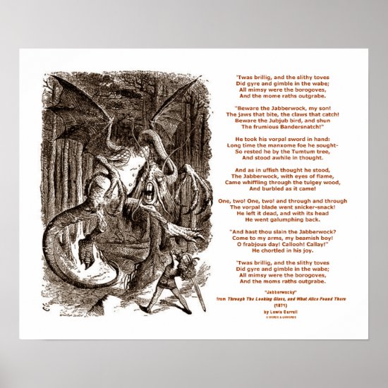 Jabberwocky Poem by Lewis Carroll Poster