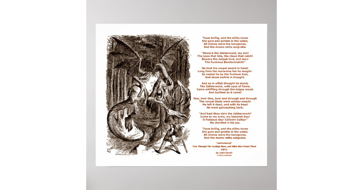 jabberwocky poem printable