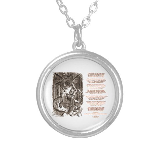 Jabberwocky Poem by Lewis Carroll Silver Plated Necklace