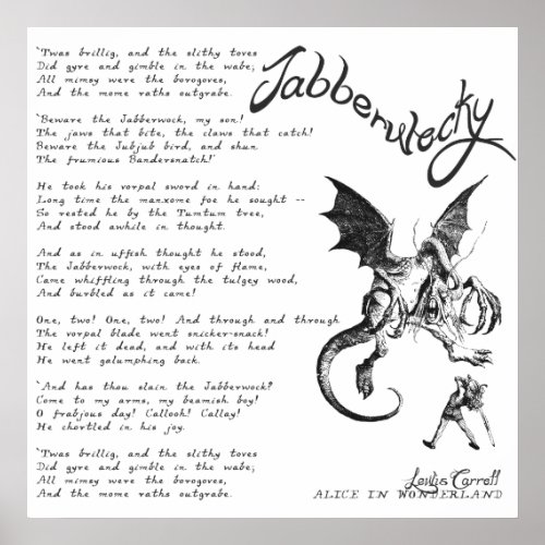 Jabberwocky Poem Poster