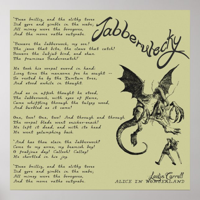 Jabberwocky Poem Poster (Front)