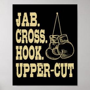 Jabs. Cross. Hook. Upper-cut Boxing Trainee Coach Poster