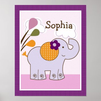 Jacana Elephant Girl Animals Art Poster/print Poster by Personalizedbydiane at Zazzle